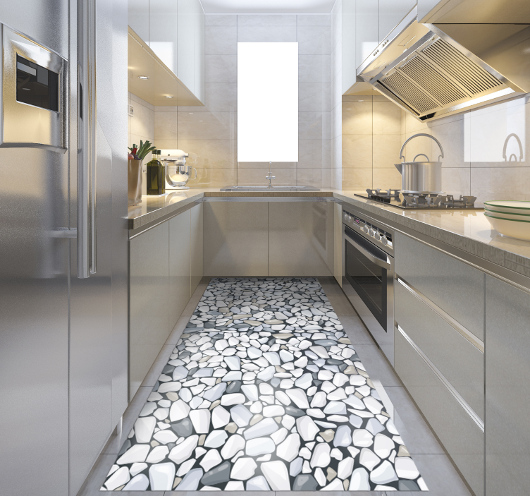 Tapete vinílico cozinha arranjo de pedras de seixos - TenStickers