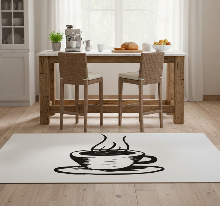 Tapete vinílico cozinha café com leite - TenStickers