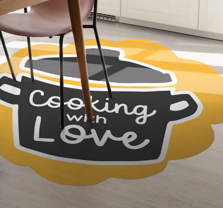 Tapete vinílico cozinha cozinhar na panela com amor - TenStickers