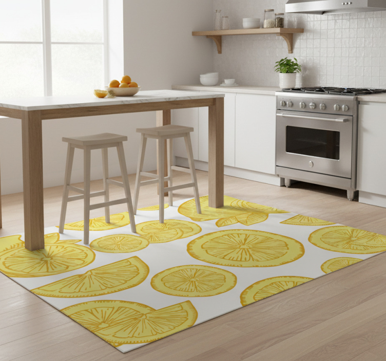 Tapete vinílico cozinha desenho de laranja e limão - TenStickers