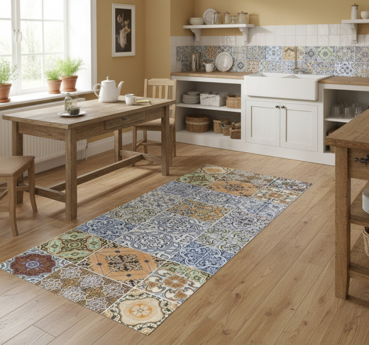 Tapete vinílico cozinha estilo mediterrâneo eclético - TenStickers