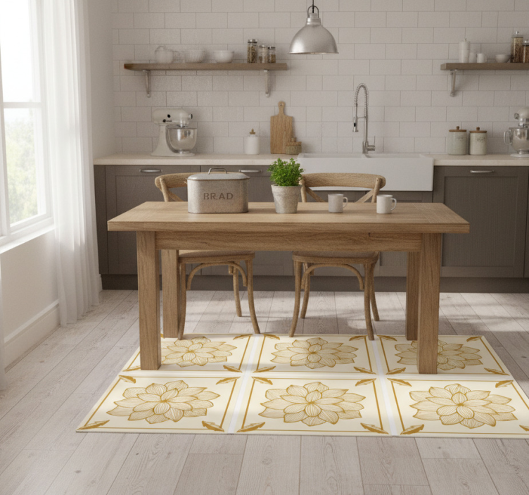 Tapete vinílico cozinha estampa floral paisley - TenStickers