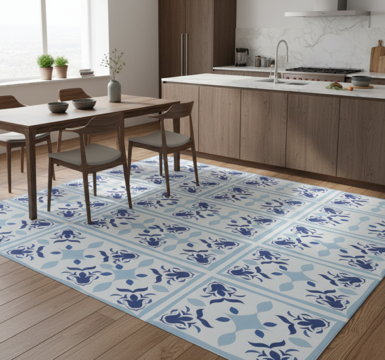 Tapete vinílico cozinha flores típicas portuguesas - TenStickers