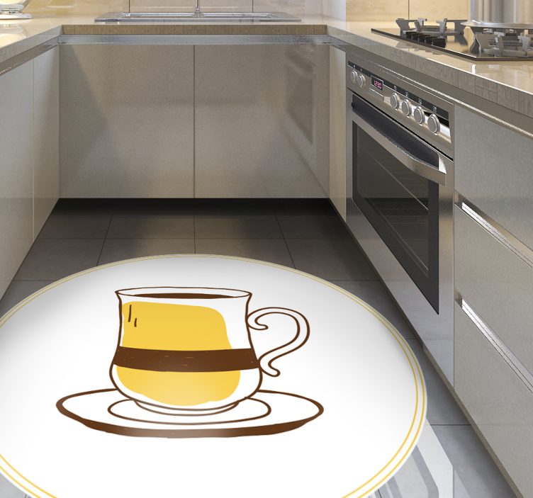 Tapete vinílico cozinha ilustração de copo de café expresso - TenStickers