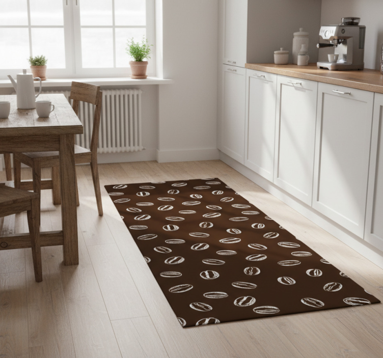 Tapete vinílico cozinha padrão contínuo de grãos de café - TenStickers