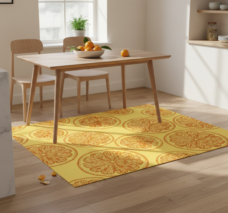 Tapete vinílico cozinha padrão laranja desenhado à mão - TenStickers