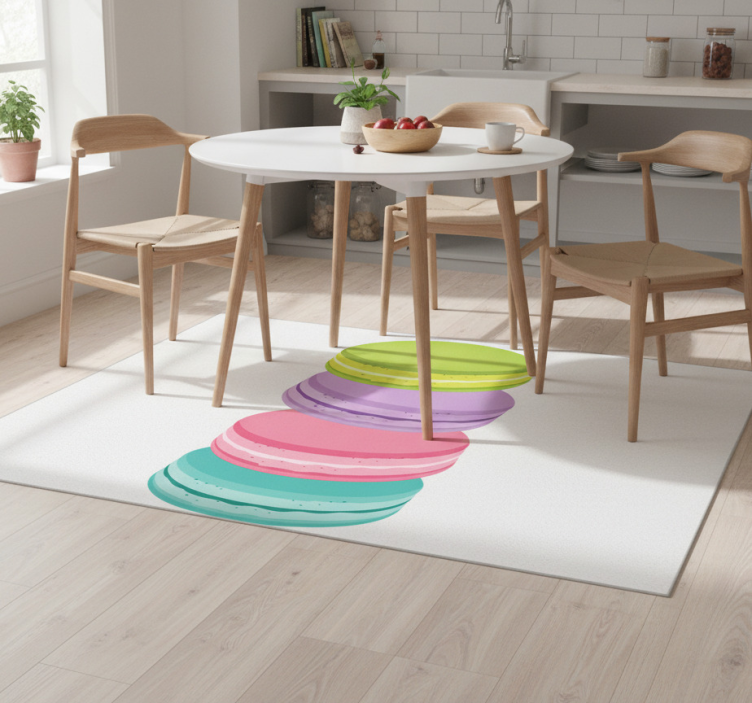 Tapete vinílico cozinha macarrons coloridos - TenStickers