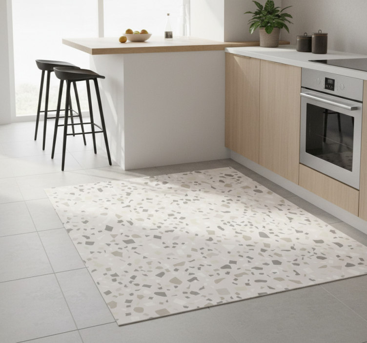 Tapete vinílico cozinha terrazzo cinza - TenStickers