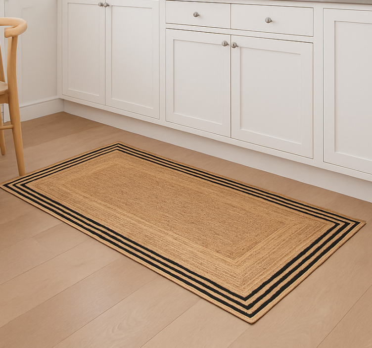 Tapete vinílico cozinha textura de juta natural - TenStickers