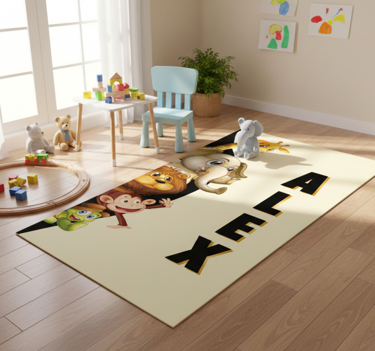 Tapete vinílico de animais 3d animais fofos - TenStickers