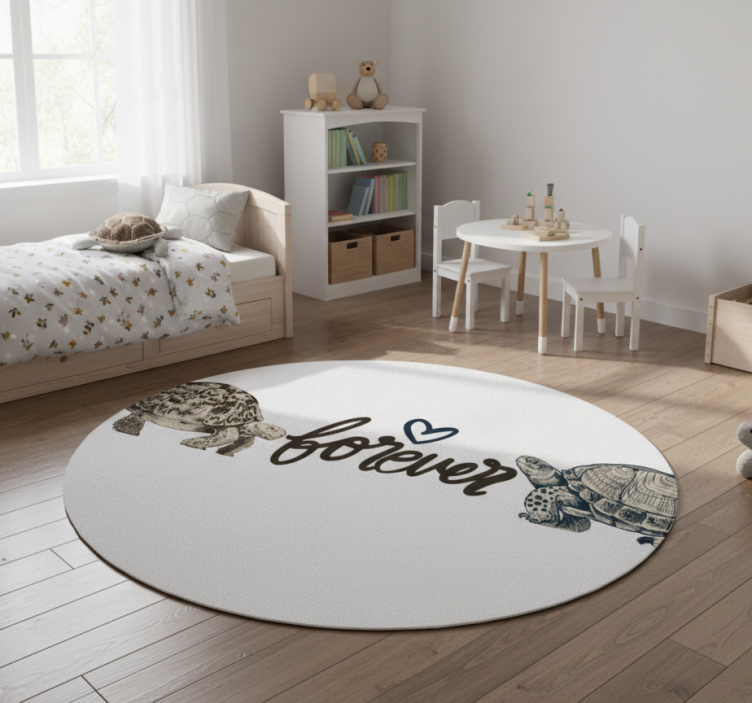 Tapete vinílico de animais amor eterno das tartarugas - TenStickers