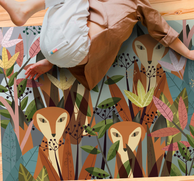 Tapete vinílico animais arte da fauna florestal - TenStickers