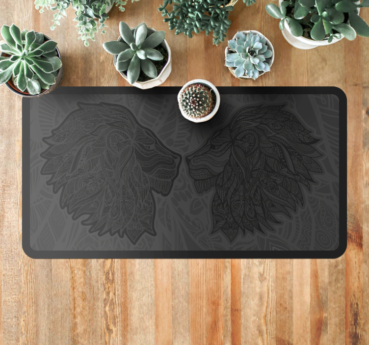 Tapete vinílico de animais arte de perfil de leão - TenStickers