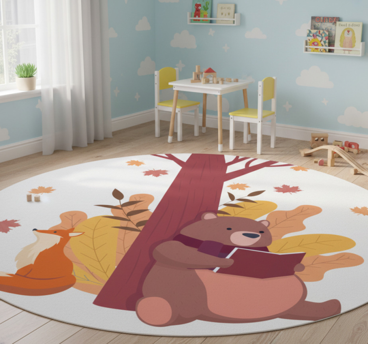 Tapete vinílico de animais Árvore com animais - TenStickers