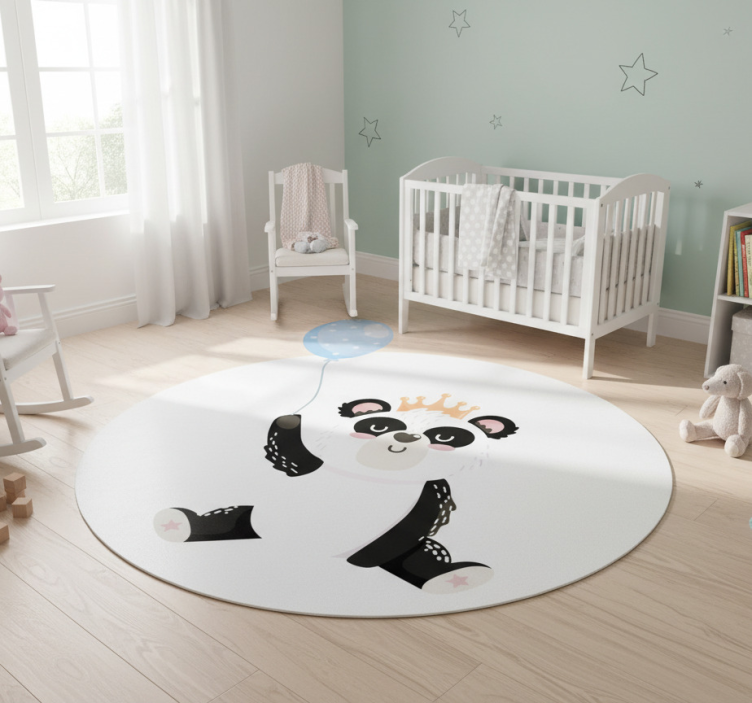Tapete vinílico de animais balão de panda adorável - TenStickers