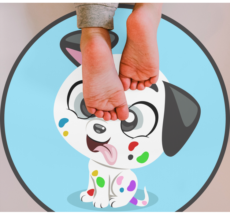 Tapete vinílico de animais bebê dálmata colorido - TenStickers
