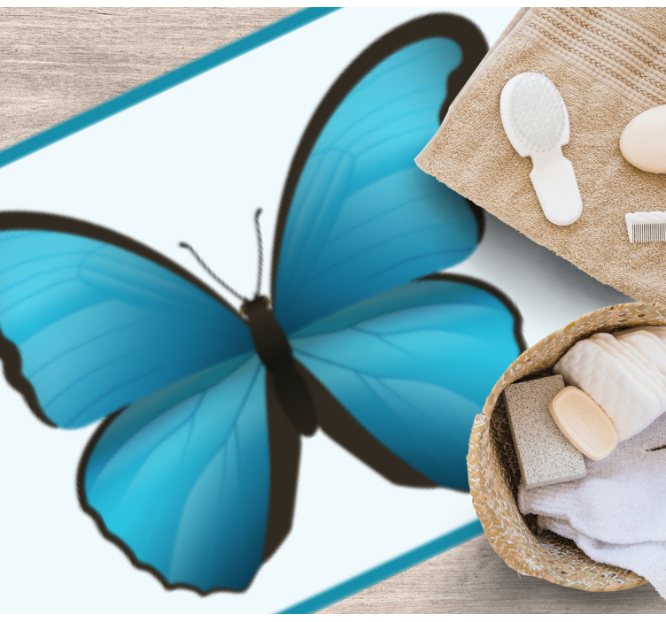 Tapete vinílico de animais borboleta azul - TenStickers