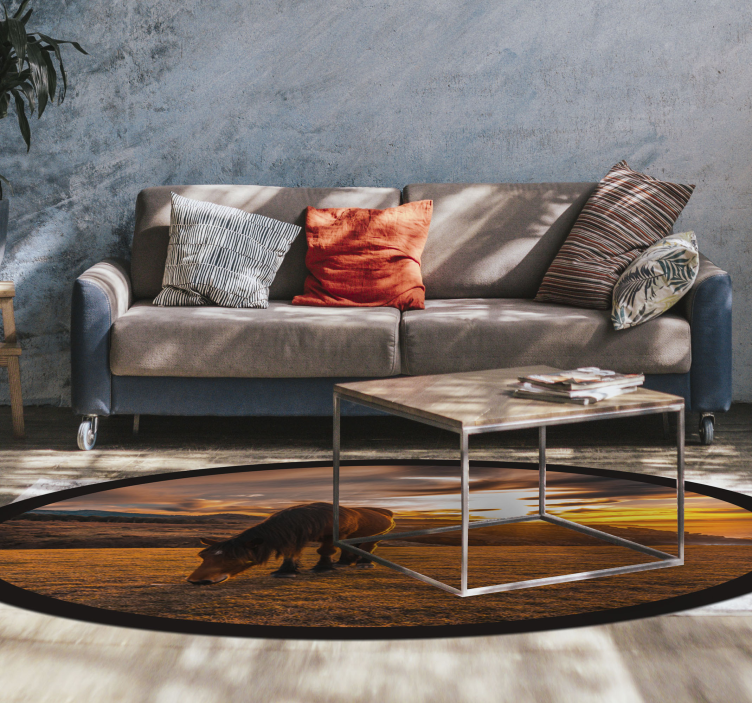 Tapete vinílico de animais cavalo majestoso comendo - TenStickers