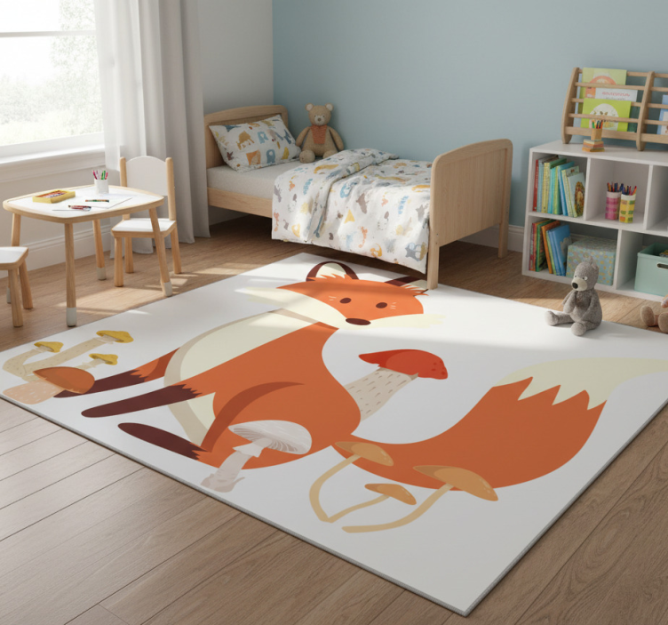 Tapete vinílico de animais com arte de raposa divertida - TenStickers