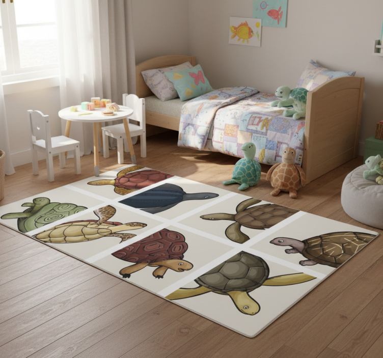 Tapete vinílico de animais com azulejos de tartarugas - TenStickers