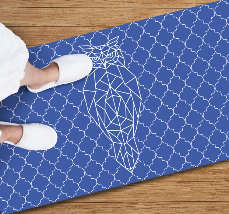 Tapete vinílico de animais com padrão de coruja geométrica - TenStickers