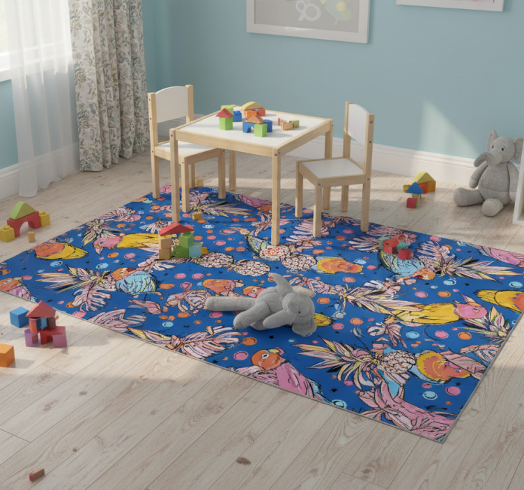 Tapete vinílico de animais com plumagem colorida - TenStickers