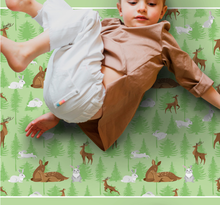 Tapete vinílico de animais criaturas da floresta verde - TenStickers