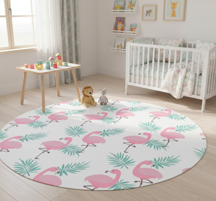 Tapete vinílico de animais com padrão de flamingo tropical - TenStickers
