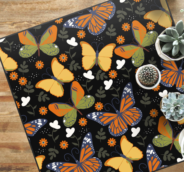 Tapete vinílico de animais motivo de borboleta - TenStickers