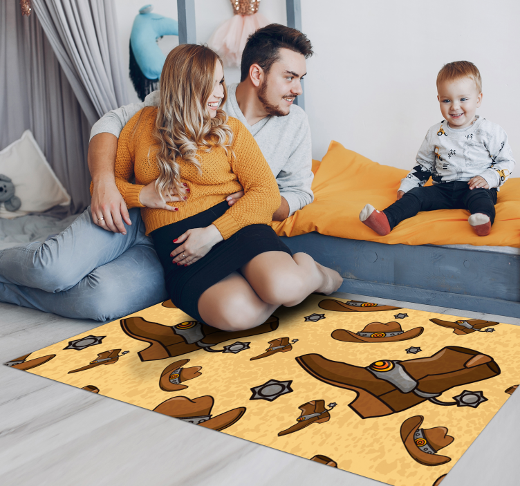Tapete vinílico de animais motivo de bota de cowboy - TenStickers