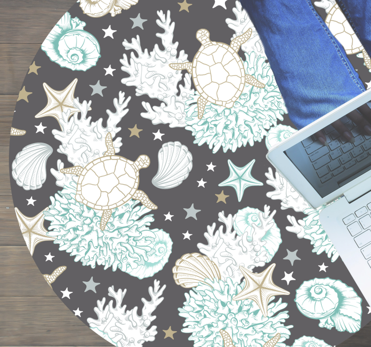 Tapete vinílico de animais motivo marinho - TenStickers