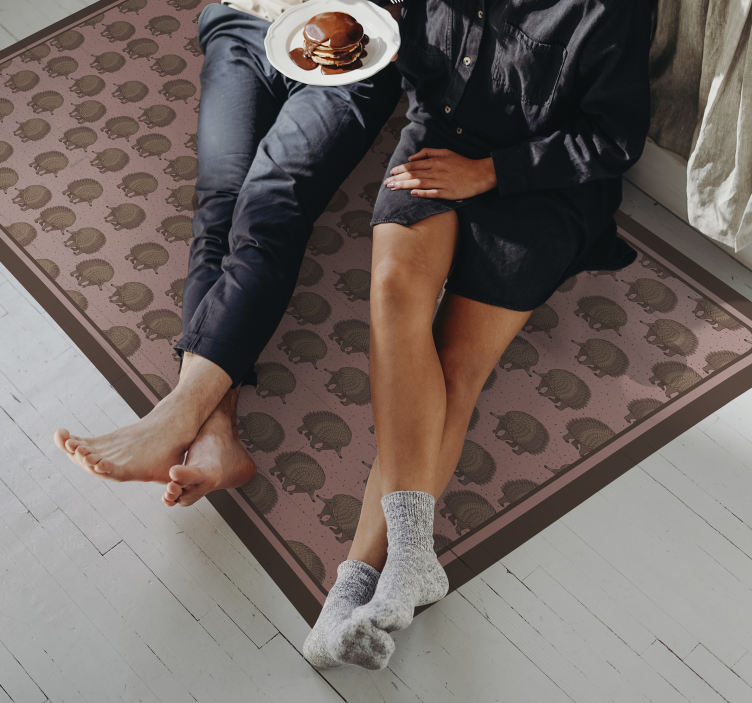 Tapete vinílico de animais padrão de ouriço - TenStickers