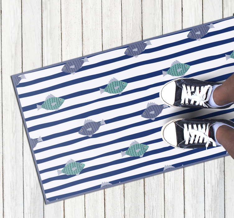 Tapete vinílico de animais padrão de peixe listrado - TenStickers