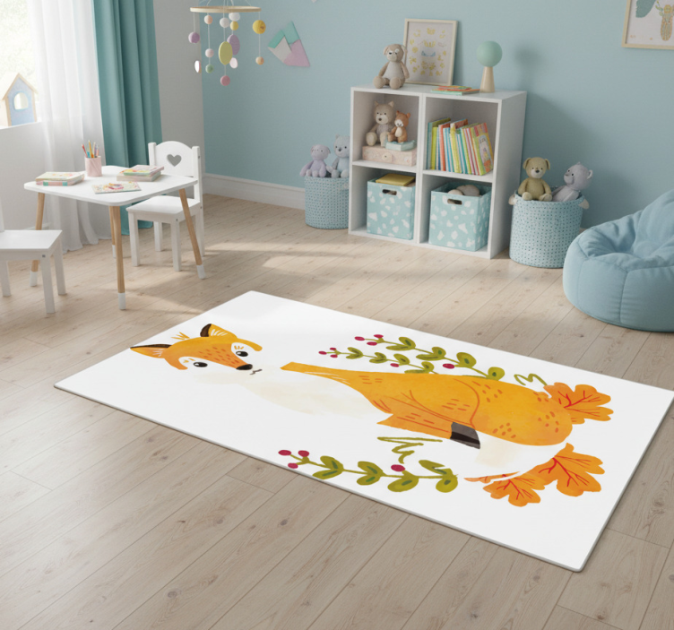 Tapete vinílico de animais raposa em aquarela - TenStickers