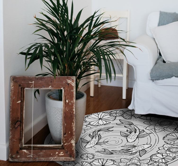 Tapete vinílico de animais serenidade do peixe koi - TenStickers