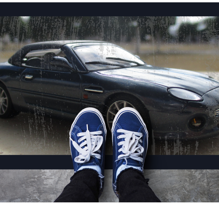 Tapete vinílico de estradas carro esportivo clássico - TenStickers