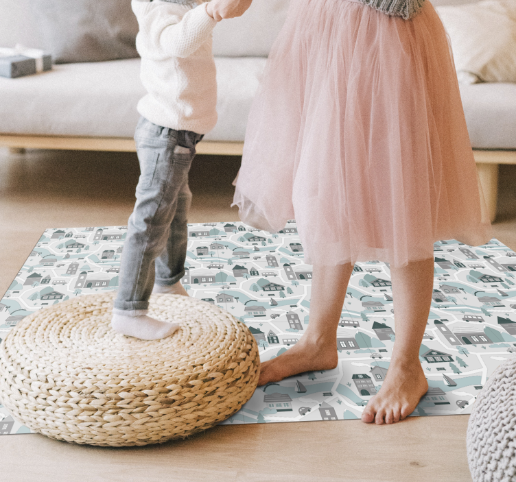 Tapete vinílico de estradas cena de vila encantadora - TenStickers