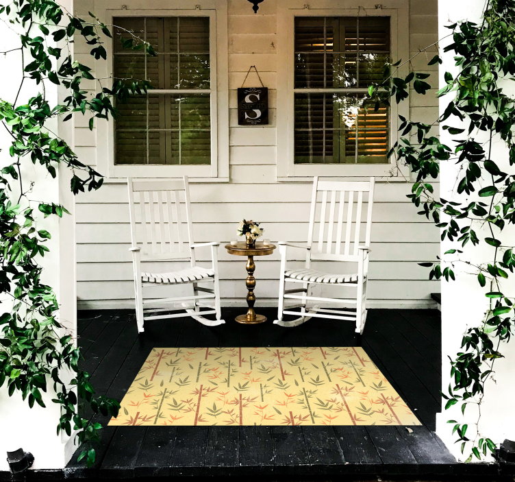 Tapete vinílico flores e plantas bambu botânico - TenStickers