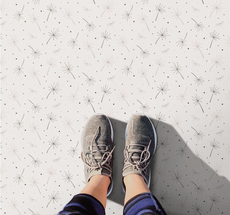 Tapete vinílico flores e plantas padrão de dente de leão - TenStickers