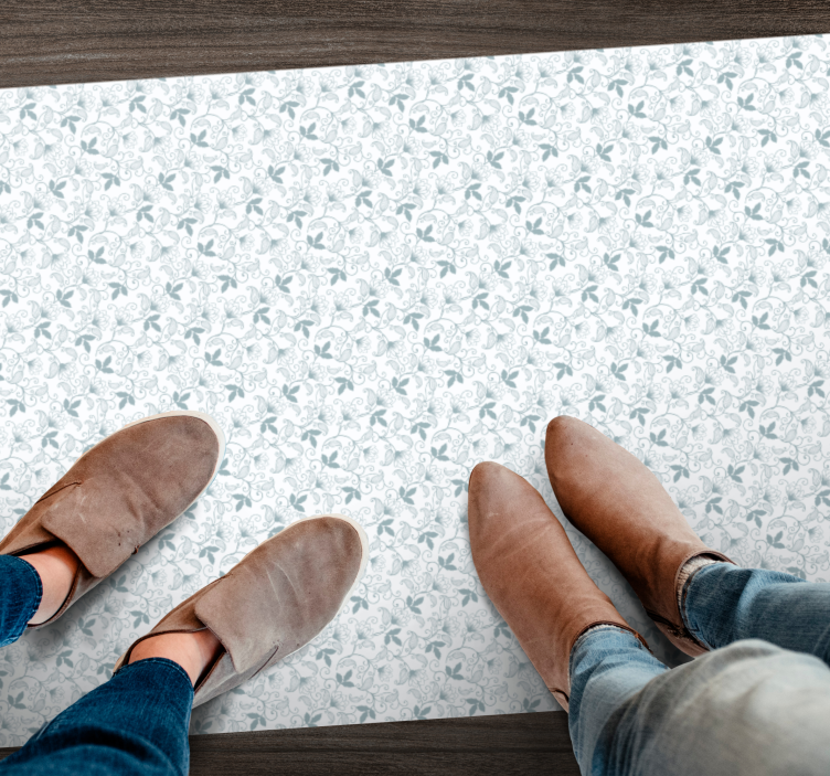 Tapete vinílico flores e plantas padrão floral elegante - TenStickers