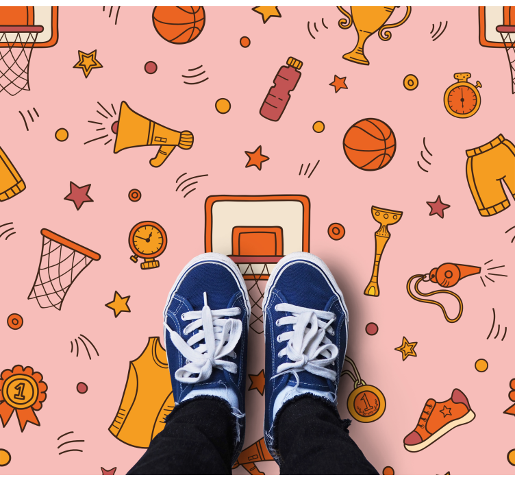 Tapete vinílico de jogos elementos divertidos e esportivos - TenStickers