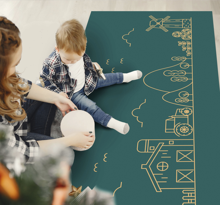 Tapete vinílico de jogos jogo educacional de fazenda - TenStickers