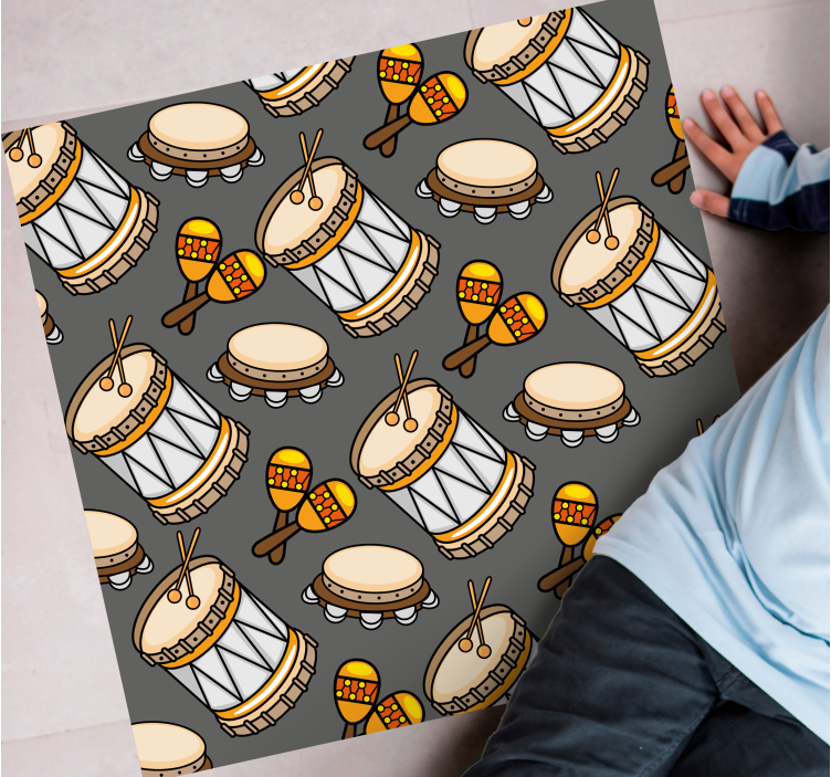 Tapete vinílico de jogos padrão instrumento - TenStickers