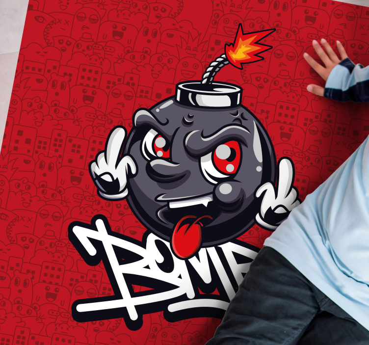 Tapete vinílico juvenil personagem de desenho animado bomba - TenStickers