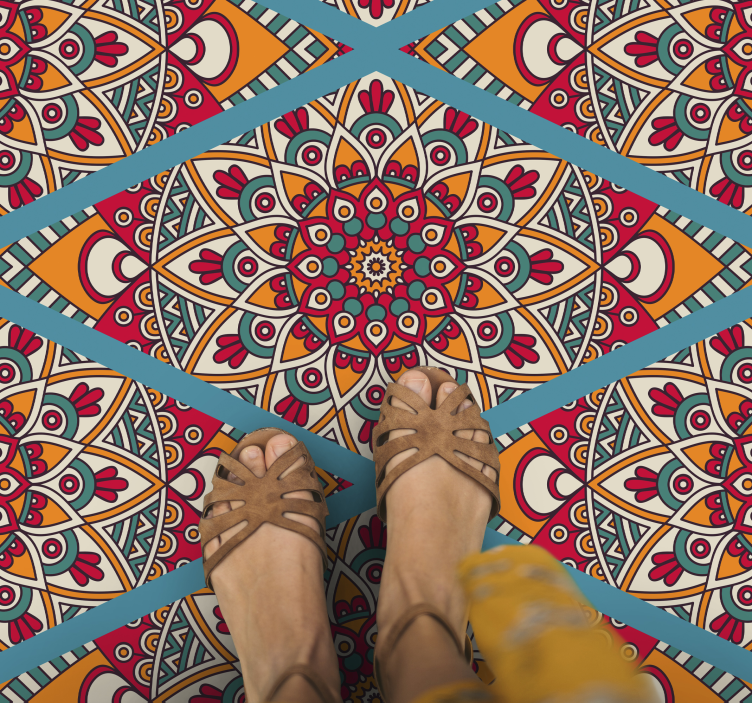 Tapete vinílico de mandala conceito colorido vibrante - TenStickers