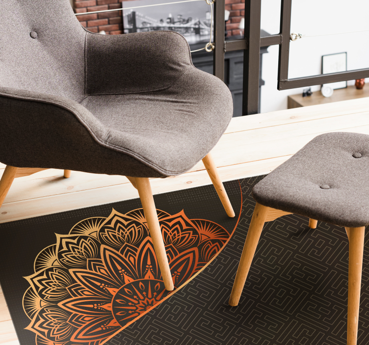 Tapete vinílico de mandala desenho de canto de mandala - TenStickers