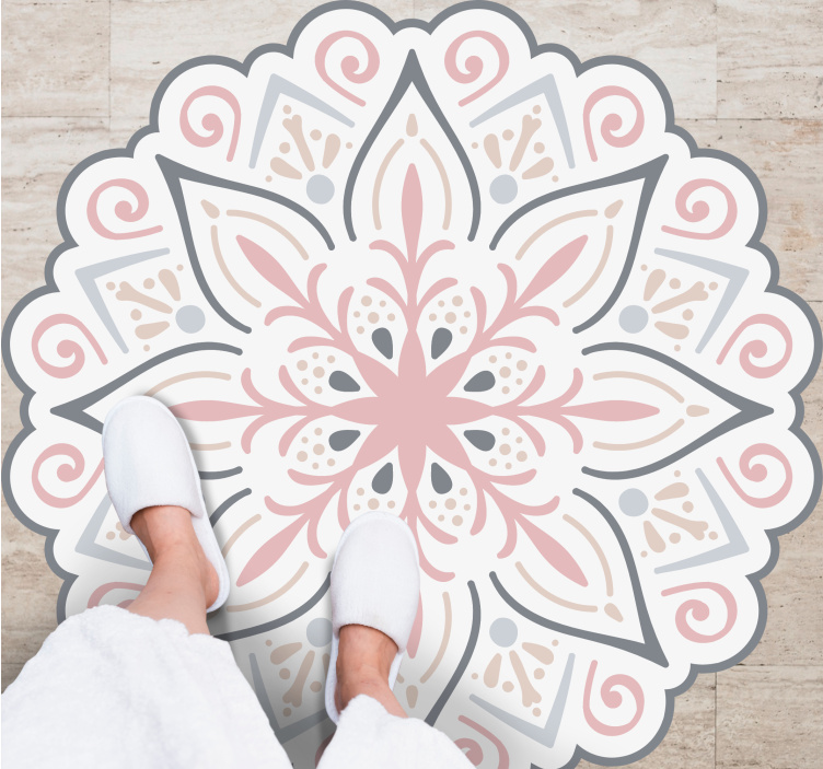 Tapete vinílico de mandala elemento floral gracioso - TenStickers