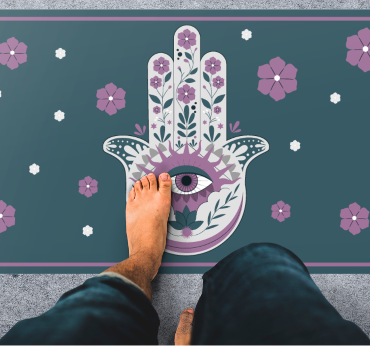 Tapete vinílico de mandala estilo de mão hamsa - TenStickers