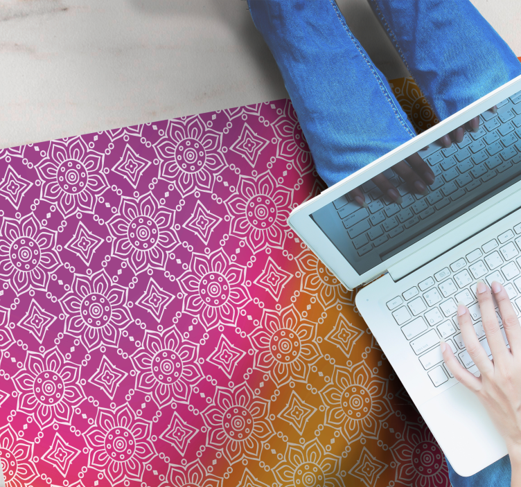 Tapete vinílico de mandala gradiente elegante - TenStickers