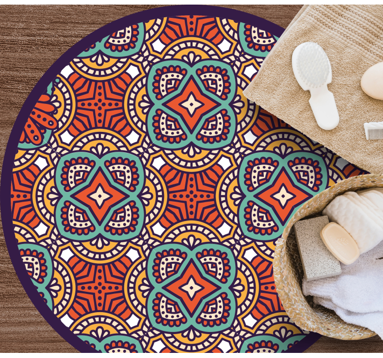 Tapete vinílico de mandala harmonia geométrica colorida - TenStickers